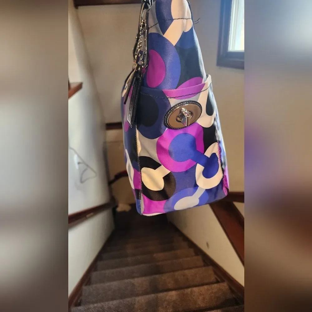 Coach SATIN Colorful Signiture TOTE
